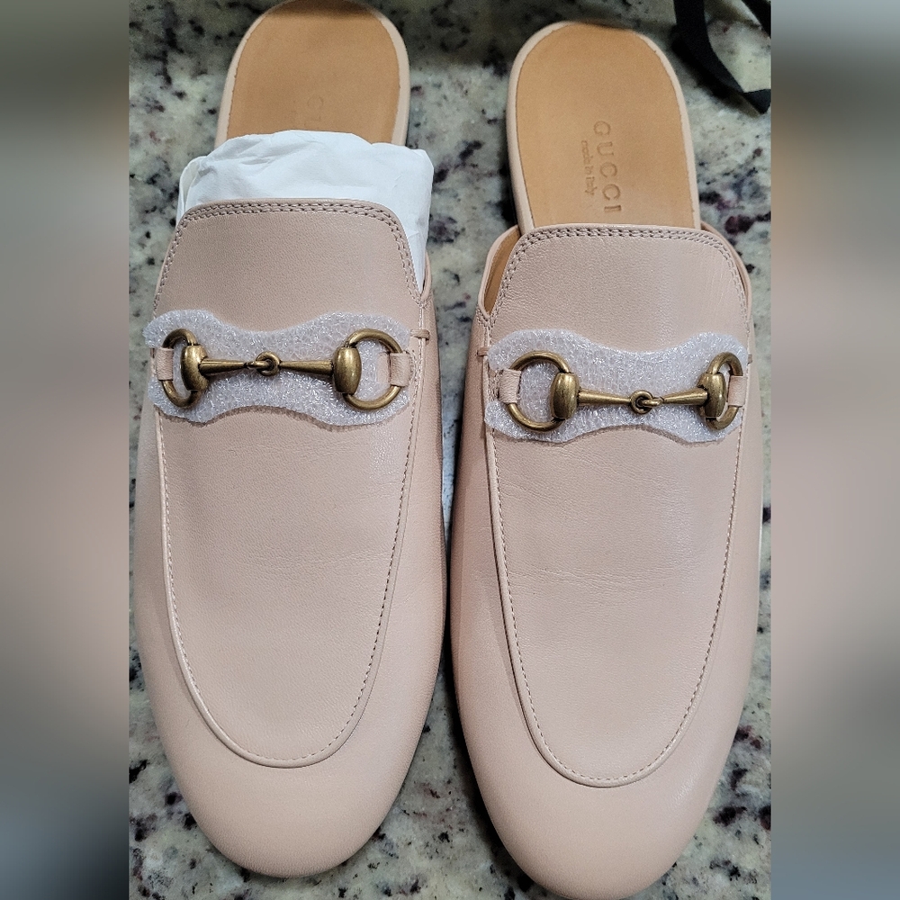 **SOLD**Gucci Princetown Malaga Kid Skin Rose Slippers Sz 38.5 - Picture 4 of 13